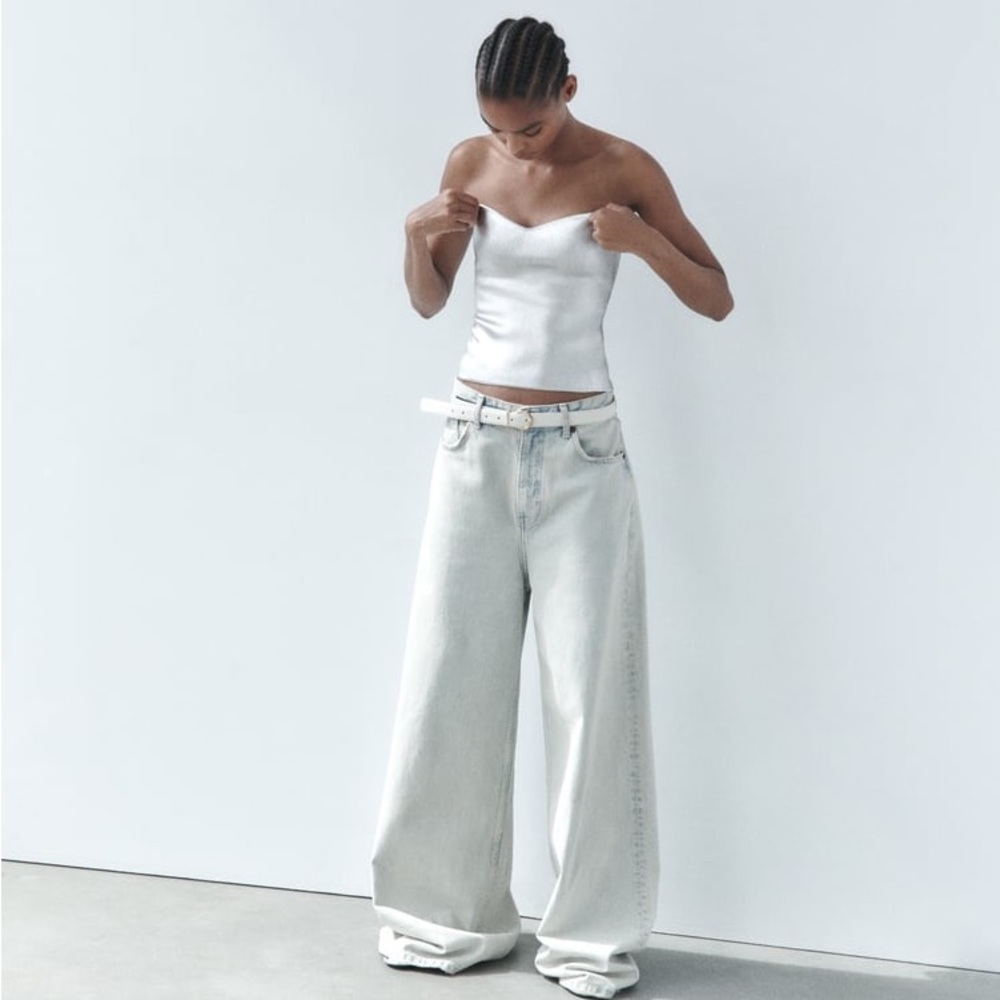 Zara Silver Knit Bustier Top - Picture 11 of 16